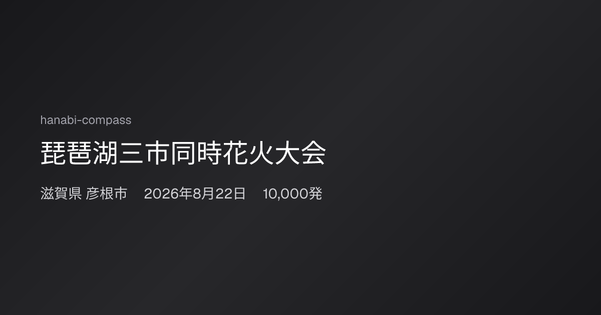 琵琶湖三市同時花火大会
